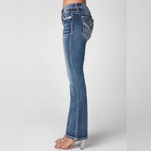 Vigoss Embellished Contrast Stitch Boot Cut Flare Jeans Size W30 L33 NWOT